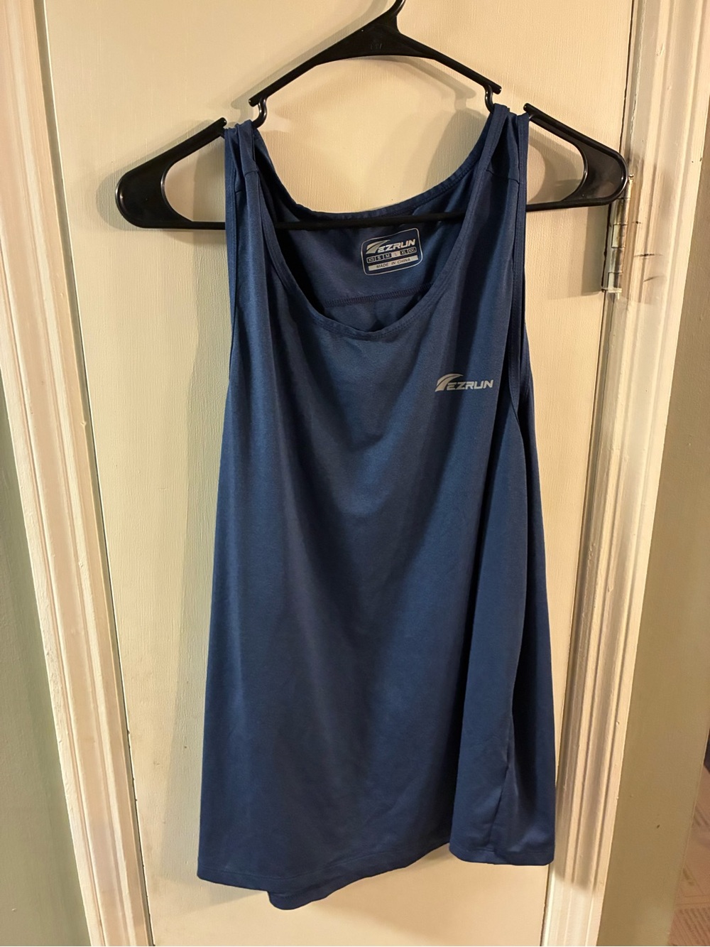 Men’s Large EZRun Tank Sleeveless Shirt Navy Blue Polyester Elastane